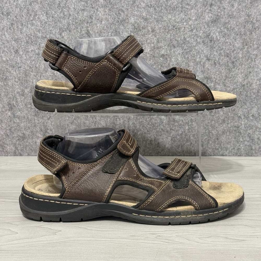 Dockers Men's Leather Strap Sandals Brown Adjustable Open Toe Size 13M